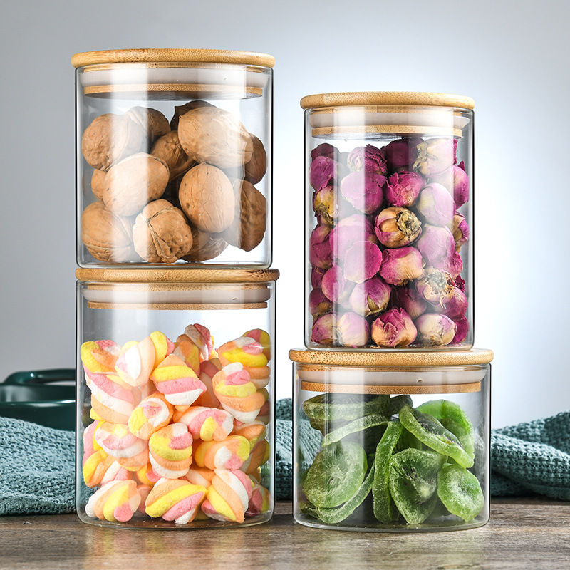glass bottles, kitchen storage jars-sagreen